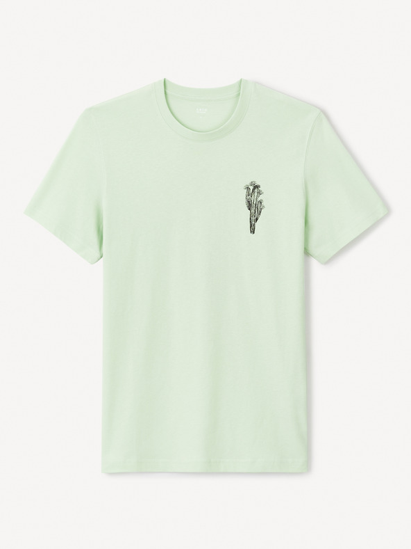 Celio Hellgrünes Herren-T-Shirt Celio Jebeach