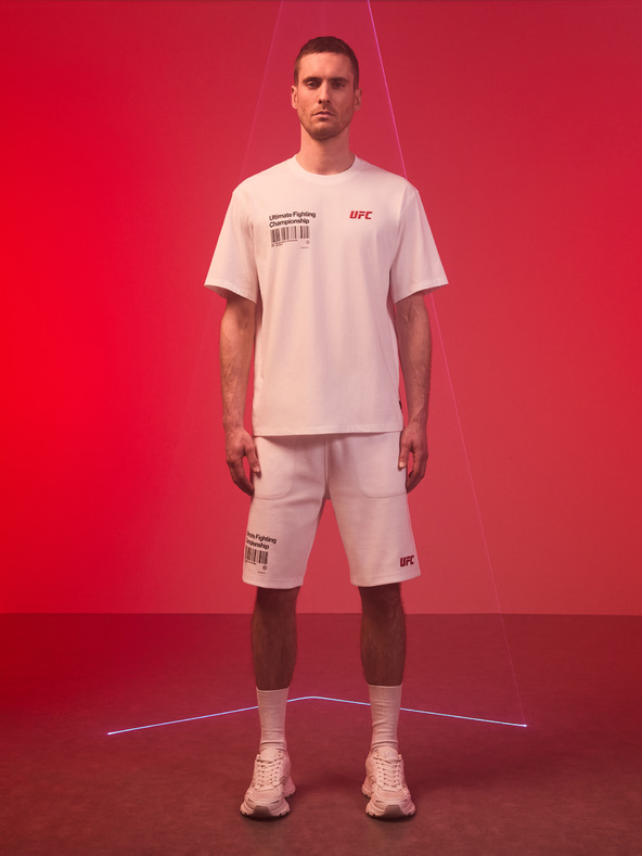 Celio Weißes bedrucktes Herren-T-Shirt Celio UFC