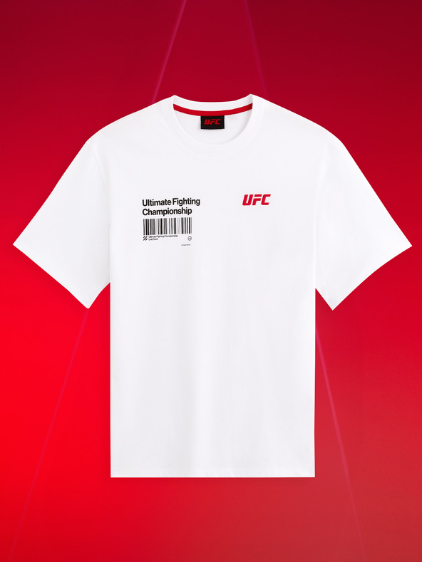 Celio Weißes bedrucktes Herren-T-Shirt Celio UFC