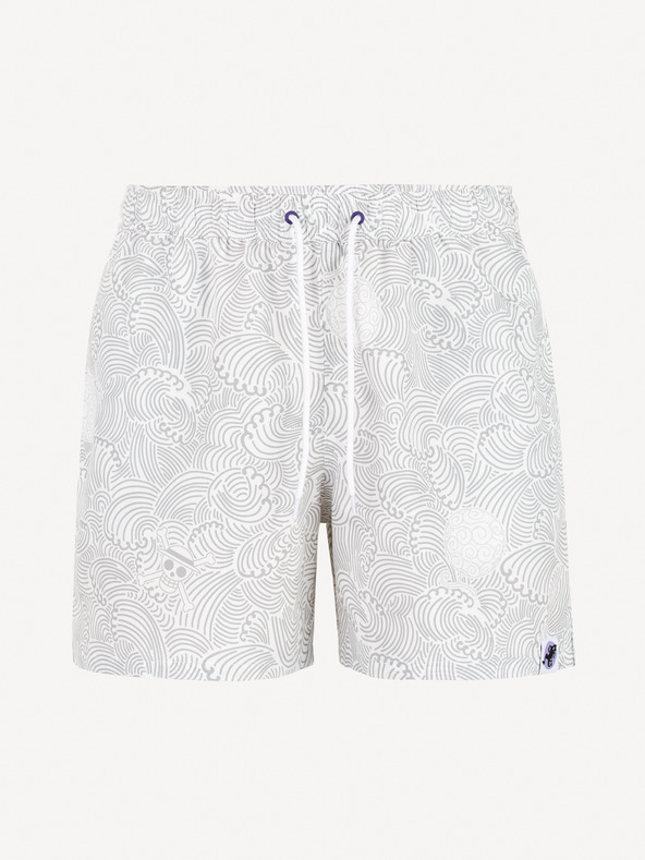 Celio Weiße gemusterte Herren-Badebekleidung Celio One Piece