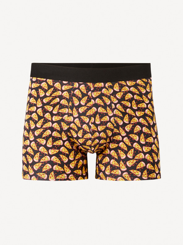 Celio Schwarze Herren-Boxershorts Celio Jibopizza