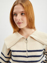 Orsay Cremefarbener gestreifter Damen-Pullover ORSAY