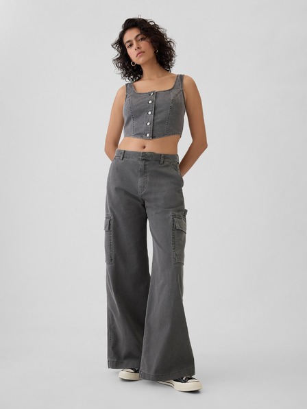 GAP Damen Baggy Khaki Cargohose mit Taschen GAP