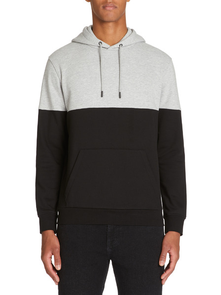 Celio Schwarz-grauer Herren-Kapuzenpullover Celio Jecobloco