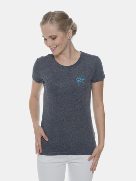Sam 73 Dunkelblaues bedrucktes T-Shirt für Frauen SAM 73
