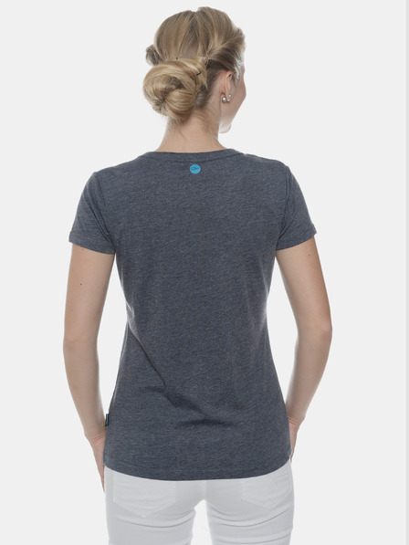 Sam 73 Dunkelblaues bedrucktes T-Shirt für Frauen SAM 73