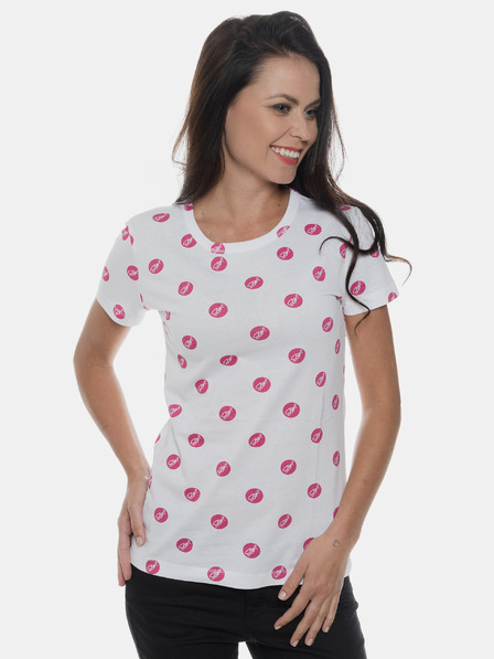Sam 73 Weißes bedrucktes Damen-T-Shirt SAM 73