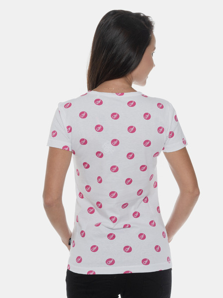 Sam 73 Weißes bedrucktes Damen-T-Shirt SAM 73