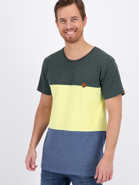Alife and Kickin Blaues und gelbes Herren-T-Shirt Alife and Kickin