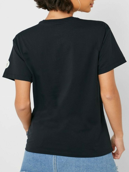 Converse Schwarzes bedrucktes Damen-T-Shirt Converse