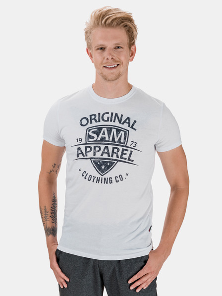 Sam 73 Weißes bedrucktes Herren-T-Shirt SAM 73 Liam