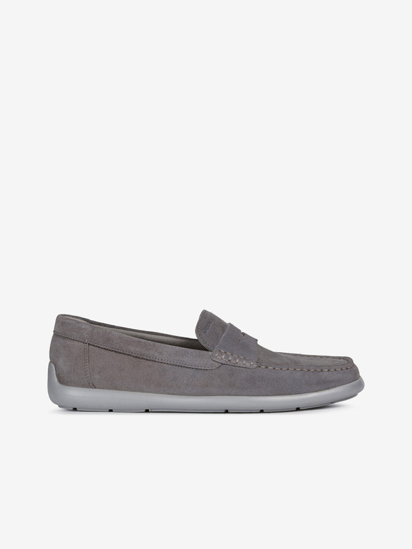 Geox Grau Herren Leder Loafers Geox Devan