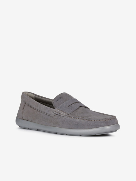 Geox Grau Herren Leder Loafers Geox Devan