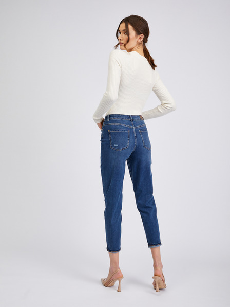 Orsay Dunkelblaue Cropped Mom Fit Damenjeans ORSAY