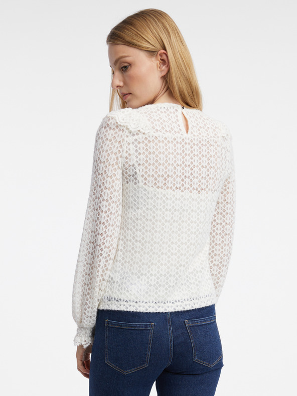 Orsay Weiße gemusterte Damenbluse ORSAY