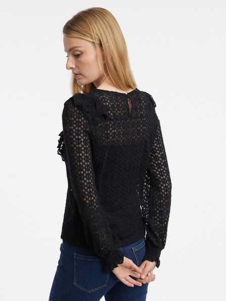 Orsay Schwarze gemusterte Damenbluse ORSAY