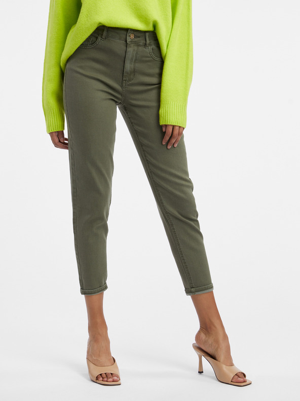 Orsay Grüne Cropped Mom Fit Damenjeans ORSAY