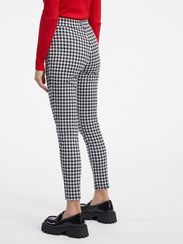 Orsay Weiß-schwarz gemusterte Damenhose ORSAY