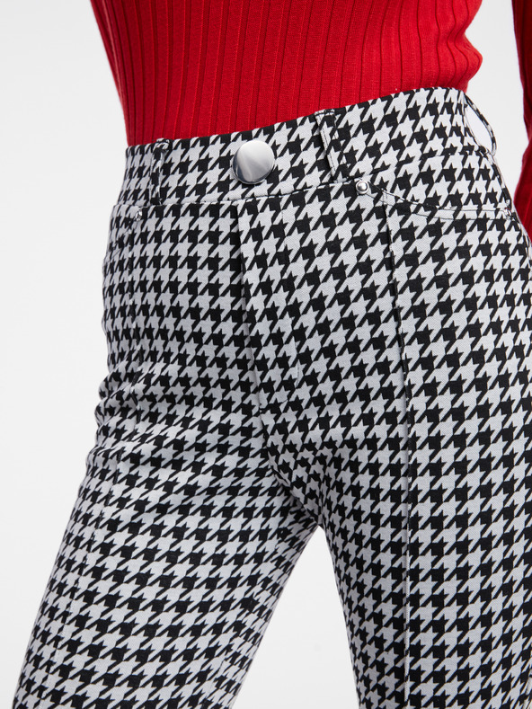 Orsay Weiß-schwarz gemusterte Damenhose ORSAY