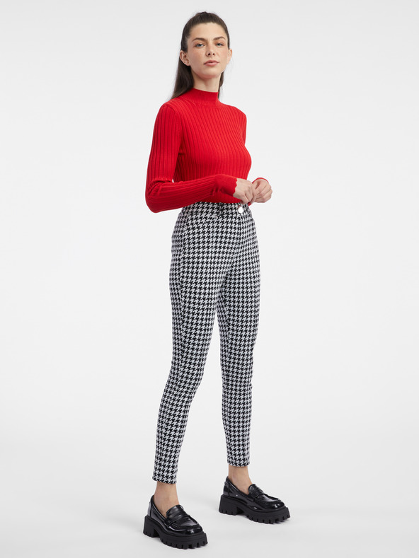 Orsay Weiß-schwarz gemusterte Damenhose ORSAY
