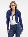 Orsay Blaue Damen-Strickjacke mit Kunstpelz ORSAY