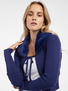 Orsay Blaue Damen-Strickjacke mit Kunstpelz ORSAY
