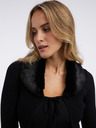 Orsay Schwarzer Damen-Cardigan mit Kunstfell ORSAY