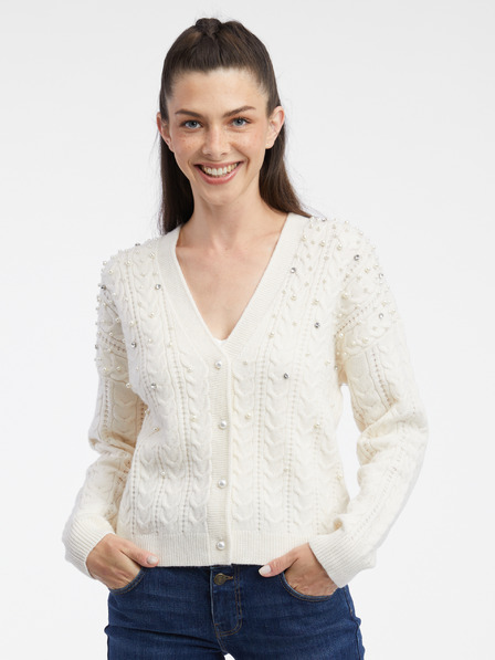 Orsay Cremefarbene Damen-Strickjacke ORSAY