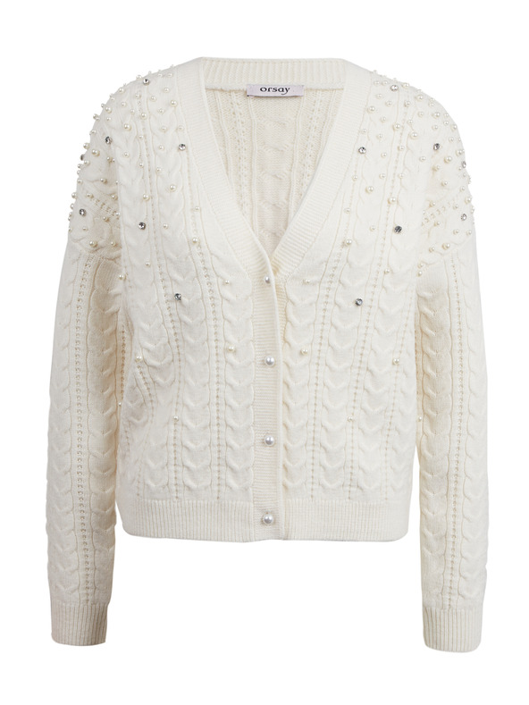 Orsay Cremefarbene Damen-Strickjacke ORSAY