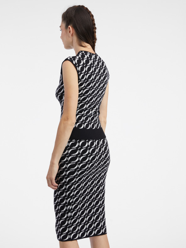 Orsay Weiß-schwarz gemusterter Damenpullover ORSAY