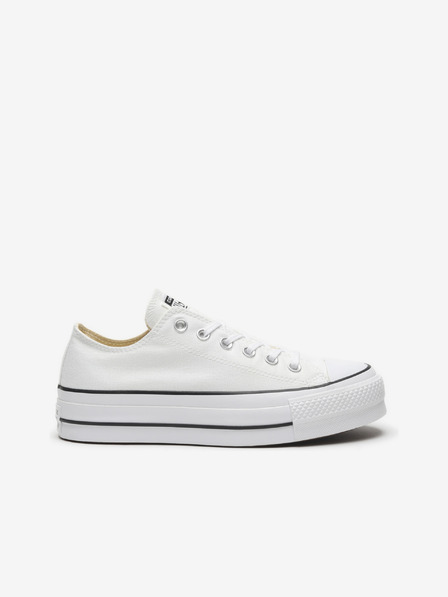 Converse Weiße Converse Chuck Taylor All Star Canvas Plateau Turnschuhe