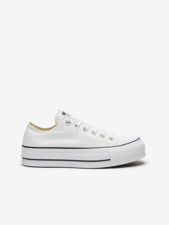 Converse Weiße Converse Chuck Taylor All Star Canvas Plateau Turnschuhe