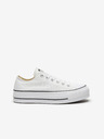 Converse Weiße Converse Chuck Taylor All Star Canvas Plateau Turnschuhe