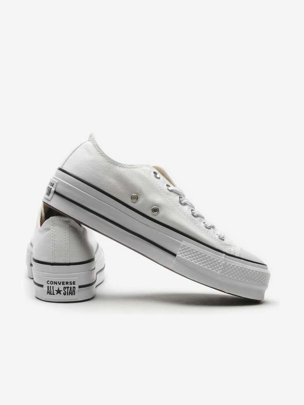 Converse Weiße Converse Chuck Taylor All Star Canvas Plateau Turnschuhe
