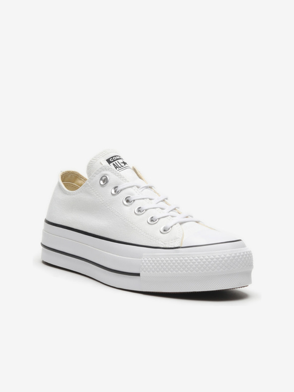 Converse Weiße Converse Chuck Taylor All Star Canvas Plateau Turnschuhe