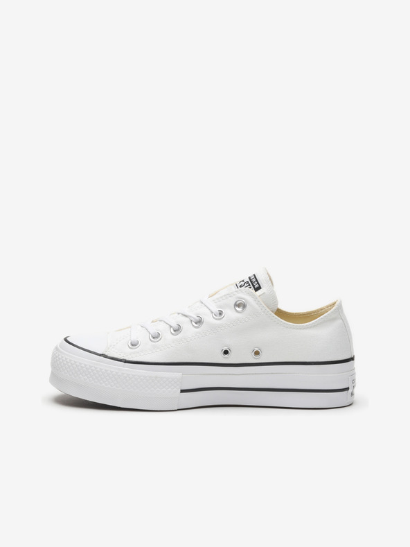 Converse Weiße Converse Chuck Taylor All Star Canvas Plateau Turnschuhe
