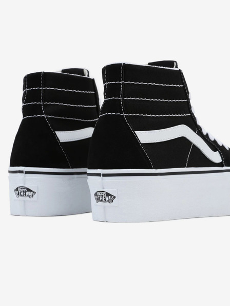 Vans Schwarze Damen Knöchel Leder Plateau Sneaker VANS Sk8-Hi Tapered Stackform
