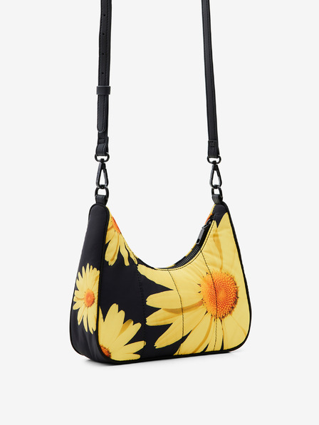 Desigual Gelb-schwarze Damen Blumentasche Desigual Lacroix Margaritas Medley