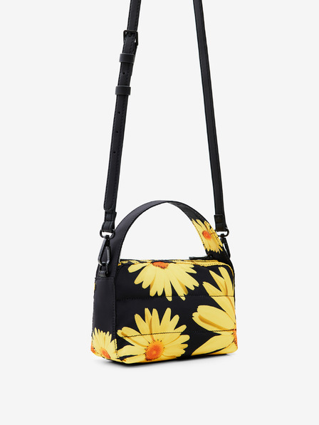 Desigual Gelbe und schwarze Desigual Lacroix Margaritas Handtasche für Damen mit Blumen