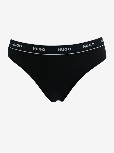 HUGO Dreier-Set Damen-Strings in Schwarz HUGO