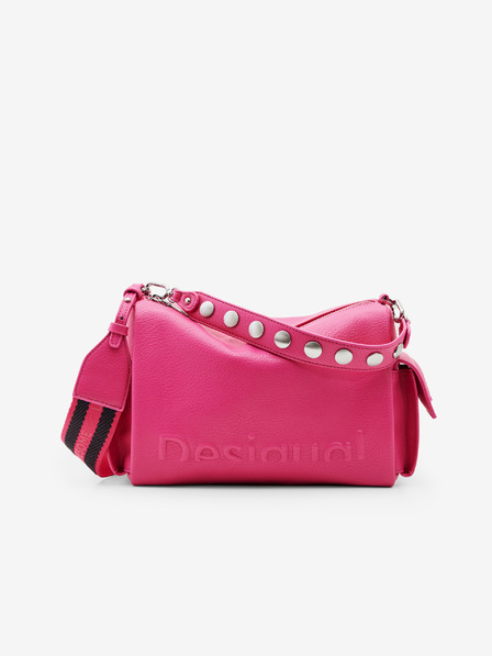 Desigual Pinke kleine Desigual Damen Handtasche mit halbem Logo Habana