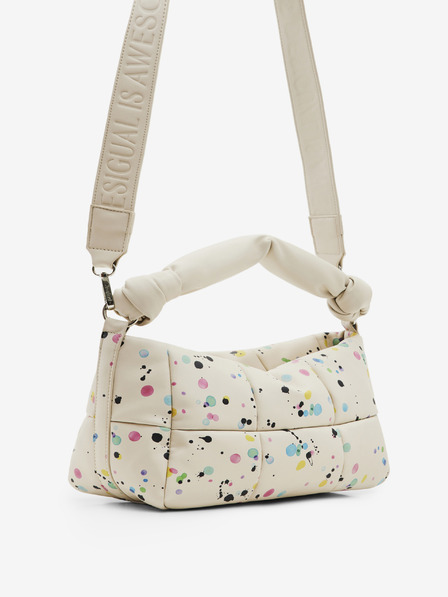 Desigual Creme Desigual Splatter 23 Puffy Rennes Gemusterte Handtasche für Damen