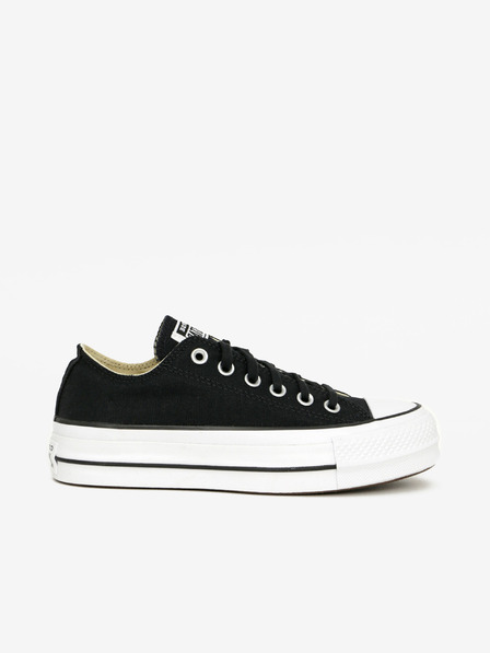 Converse Schwarze Converse Chuck Taylor All Star Plateau-Sneakers aus Segeltuch