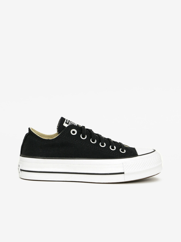 Converse Schwarze Converse Chuck Taylor All Star Plateau-Sneakers aus Segeltuch