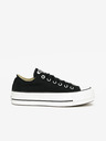 Converse Schwarze Converse Chuck Taylor All Star Plateau-Sneakers aus Segeltuch