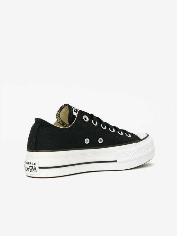 Converse Schwarze Converse Chuck Taylor All Star Plateau-Sneakers aus Segeltuch