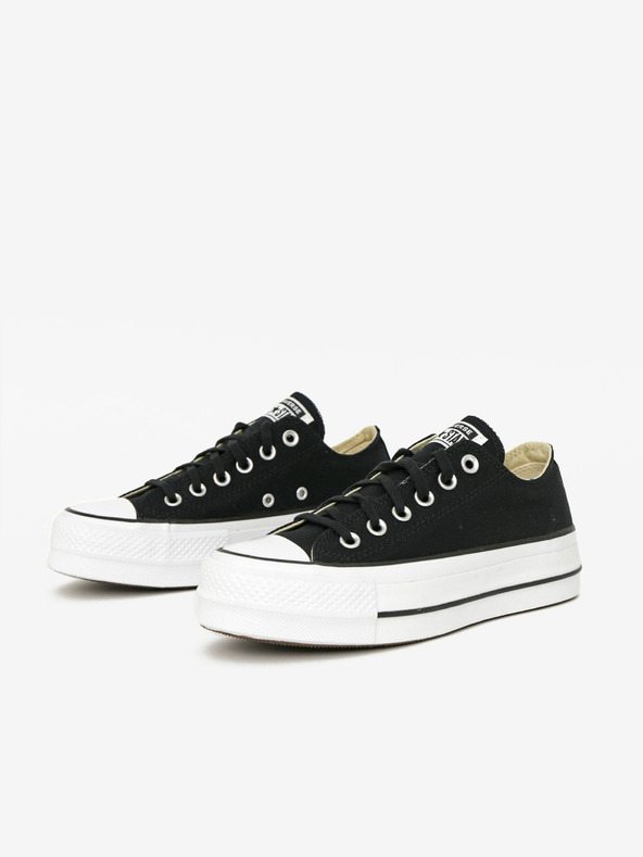 Converse Schwarze Converse Chuck Taylor All Star Plateau-Sneakers aus Segeltuch