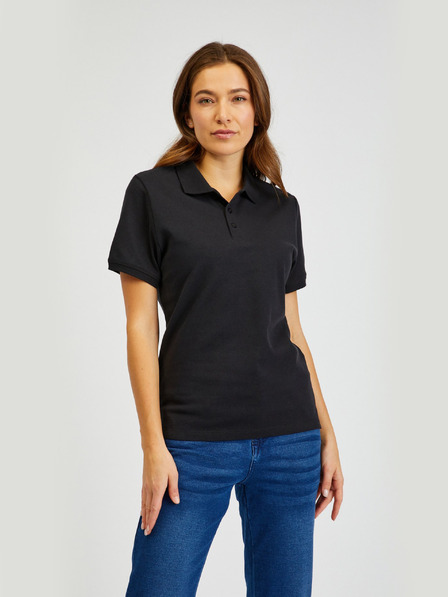 Sam 73 Schwarzes Damen-Poloshirt aus Baumwolle SAM73 Hydra
