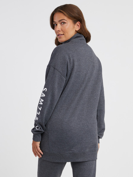 Sam 73 Graues gestromtes Damen-Sweatshirt mit Reißverschluss SAM 73 Asajj
