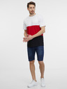 Sam 73 Weißes und rotes Herren-T-Shirt SAM 73 Norman